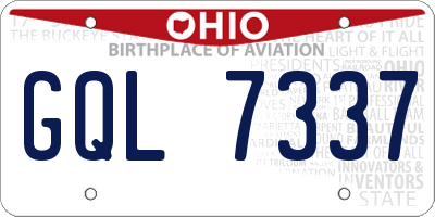 OH license plate GQL7337