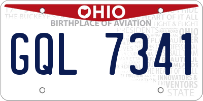 OH license plate GQL7341