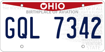 OH license plate GQL7342
