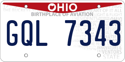 OH license plate GQL7343