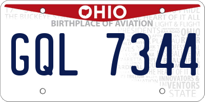 OH license plate GQL7344