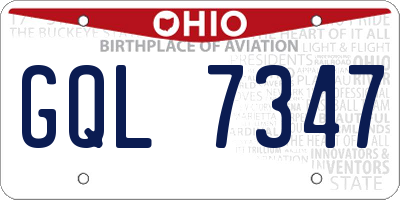OH license plate GQL7347