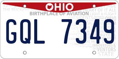 OH license plate GQL7349