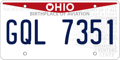 OH license plate GQL7351