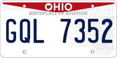 OH license plate GQL7352