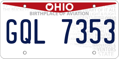 OH license plate GQL7353