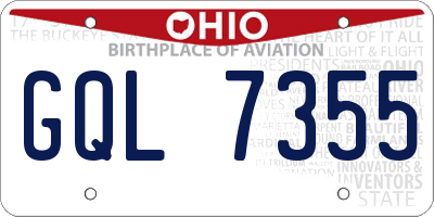 OH license plate GQL7355
