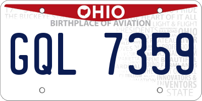 OH license plate GQL7359