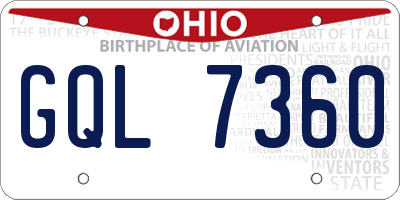 OH license plate GQL7360