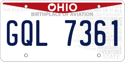 OH license plate GQL7361