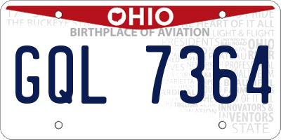 OH license plate GQL7364