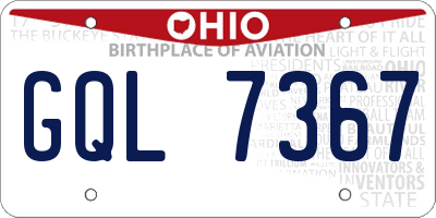 OH license plate GQL7367