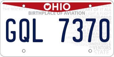 OH license plate GQL7370