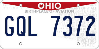OH license plate GQL7372