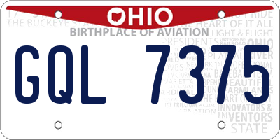 OH license plate GQL7375