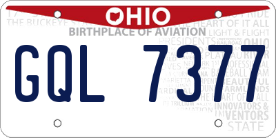 OH license plate GQL7377