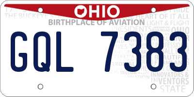 OH license plate GQL7383