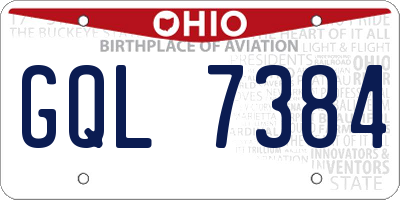 OH license plate GQL7384