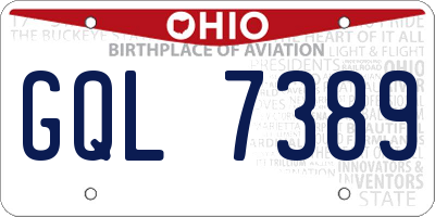 OH license plate GQL7389