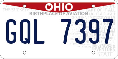 OH license plate GQL7397