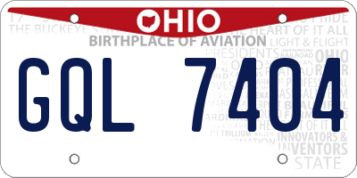 OH license plate GQL7404