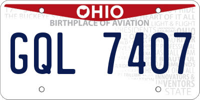 OH license plate GQL7407