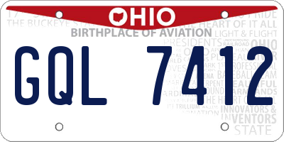 OH license plate GQL7412
