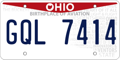 OH license plate GQL7414