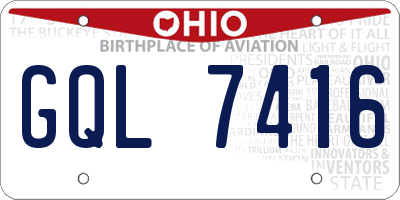 OH license plate GQL7416