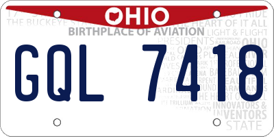 OH license plate GQL7418
