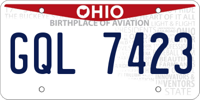 OH license plate GQL7423