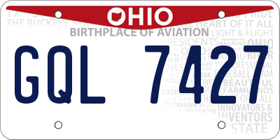 OH license plate GQL7427