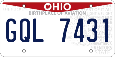 OH license plate GQL7431