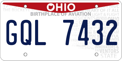 OH license plate GQL7432