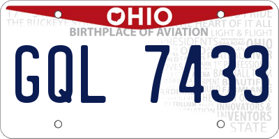 OH license plate GQL7433