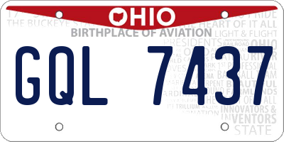 OH license plate GQL7437
