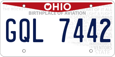 OH license plate GQL7442