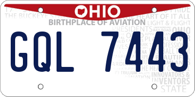 OH license plate GQL7443