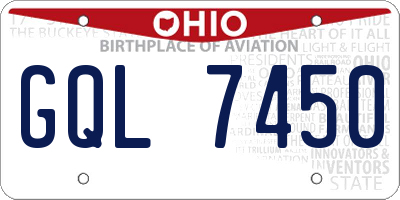 OH license plate GQL7450