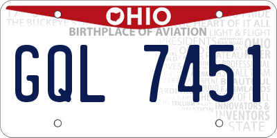 OH license plate GQL7451