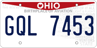 OH license plate GQL7453
