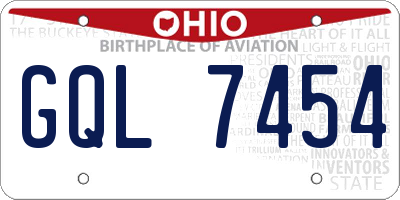 OH license plate GQL7454