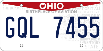 OH license plate GQL7455
