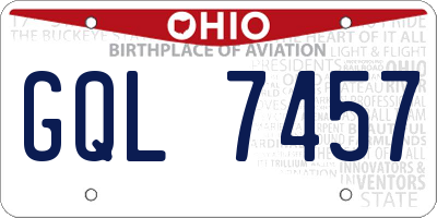 OH license plate GQL7457