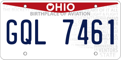 OH license plate GQL7461