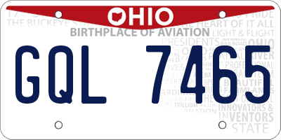 OH license plate GQL7465