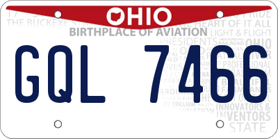 OH license plate GQL7466