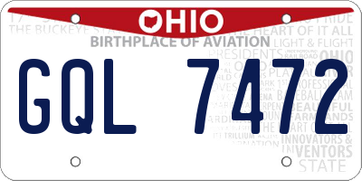 OH license plate GQL7472