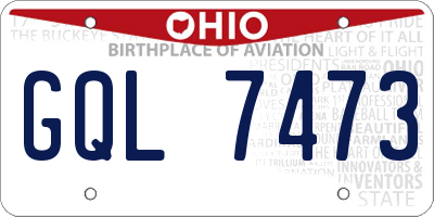 OH license plate GQL7473