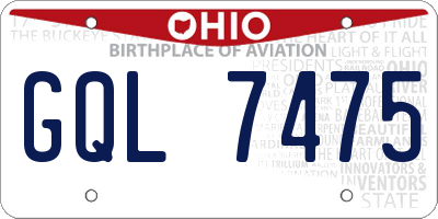 OH license plate GQL7475